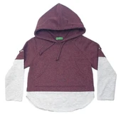 Kapşonlu çocuk sweatshrt - KARAMELA - BORDO 6 yaş - 1