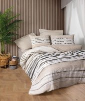 Cotton Box Line Nevresim Takımı Çift Kişilik Perry Bej thumbnail 1