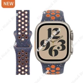 Apple Watch 38 mm KRD-02 Seri Suya Dayanıklı Delikli Renkli Silikon Kordon - 12