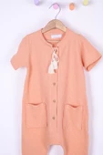 Babyhola Kız Erkek Çocuk Casual Gofre Tulum 1706 - 2