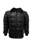 Zagmen Z01272 Erkek Yakası Kürklü Fermuarlı Şişme Deri Mont - 1