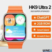 Winex Watch HK9 Ultra 2 Amoled Ekran Android İos HarmonyOs Uyumlu Akıllı Saat Turuncu - 3