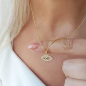 Vaoov 925 Ayar Gümüş Göz Kolye thumbnail 1