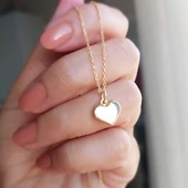 Vaoov 925 Ayar Gümüş Bombeli Kalp Kolye thumbnail 1