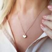 Vaoov 925 Ayar Gümüş Bombeli Kalp Kolye thumbnail 2