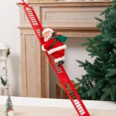 70cm Uzun Merdivene Tırmanan Noel Baba Hareketli Pilli - 1