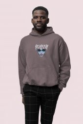 Youth Baskılı Gri Erkek Kapüşonlu 3 iplik Şardonlu Ribanalı Sweatshirt Hoodie - 1