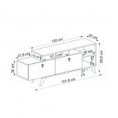 BMdekor TV Sehpası Yaprak Ceviz 150 cm - 4