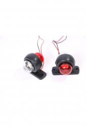 Mini Takoz Tek Ledli Kırmızı-Beyaz 12v-24v - 2