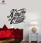 Oturma Odası, Ofis, Dükkan Duvar Sticker Alıntı Kelimeler Kral Ve Kraliçe Taç Yatak Odası Dekor Çıkartmalar - 1