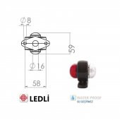 OTO MOTTO Mini Takoz Lamba Tek Ledli Kırmızı-Beyaz 12v-24v 1 adet - 5