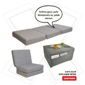 Ultra Kalın Katlanır Sünger Yatak, Yer Yatağı, Katlanır Yer Minderi, Misafir Yatağı 80x180x14Gri - 1