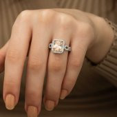 Gümüş Baget Kare Bayan Yüzük  SL1993 thumbnail 2