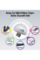 Araç Içi Mini Disko Topu Sese Duyarlı Usb Uyumlu - 1
