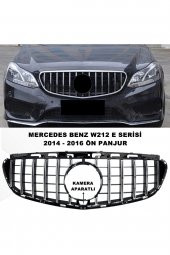 Mercedes W212 E Serisi Uyumlu Spor Ön Panjur Izgaralı Piano Black Krom Şeritli 2014-2016 - 1