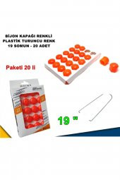 Renkli Bijon Kapağı Plastik Turuncu Renk Altıgen 19 Mm Bijon Uyumlu 20 Adet - - 1