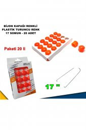 Renkli Bijon Kapağı Plastik Turuncu Renk Altıgen 17 Mm Bijon Uyumlu 20 Adet - - 1