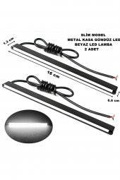 Gündüz Led Slim Model Siyah Metal Kasa Beyaz Işık Gündüz Ledi 16cm X 1,3cm X 0.6 Cm 2 Adet - - 1