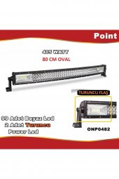 Off Road Led Bar Turuncu Flaşlı Oval Kavisli 3sıra 80 Cm 99 Led 405 Watt - 1