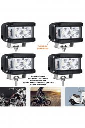 Off Road Led Lamba Turuncu Çakarlı beyaz Ledli 3 Fonksiyonlu 5,5 x 10 cm 4 Adet - 1