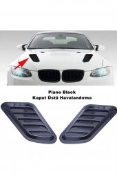 Araç Kaput Üstü Havalandırma Izgarası Piano Black  Uyumlu Sağ-sol 2 Adet Kaliteli - 1