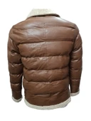 Zagmen Z01037 Erkek Yakası Kürklü Fermuarlı Deri Ceket - 3