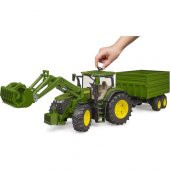 Bruder John Deere 03155 Kepçeli Traktör ve Römork - 3