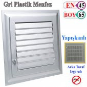 Menfez Banyo Wc Tuvalet Havalandırma Plastik Panjur Gri 45x65 CM - 1