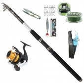 Daiwa Sensor 240cm 10-40gr Fx C3000 Tele Spin Olta Takımı Seti - 1
