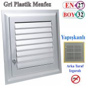 Menfez Banyo Wc Tuvalet Havalandırma Plastik Panjur Gri 27x32 CM - 1