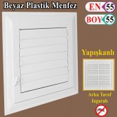 Menfez Banyo Wc Tuvalet Havalandırma Plastik Panjur Beyaz 55x55 CM thumbnail 1