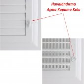 Menfez Banyo Wc Tuvalet Havalandırma Plastik Panjur Beyaz 50x60 CM - 6