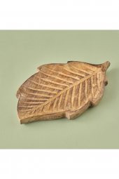 Lida Ahşap Dekoratif Tabak Naturel   30x19  cm - 1