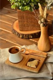 Bambu Sunum Tabağı Kahve Sunum Tabağı Sunumluk - 1