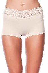 Beyaz Dikişsiz Ağlı Dantelli Şort Külot thumbnail 1