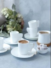 SEMAH-KAFFA PORSELEN KAHVE SETİ 12 PRÇ ALTIN - 1