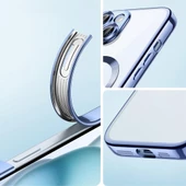 iPhone 15 Pro Max Kılıf Magsafe Özellikli Metal Lazer Silikon Kapak - 10