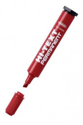 Kırmızı Kesik Uçlu Markör Permanent Kalem 6 Adet Hı-Text Marker Mürekkep Kırmızı 30 Ml 1 Adet Brons Koli Kalemi - 3