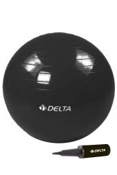 Delta 85 cm Siyah Deluxe Pilates Topu Ve Çift Yönlü Pompa Seti - 1