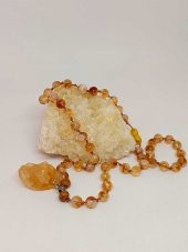 Sitrin Taşlı Düğümlü Unisex Kolye 8mm thumbnail 5