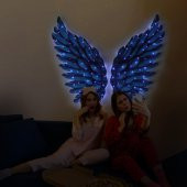 Veraart Kişiselleştirilebilir Işıklı Pleksi Cam Tablo Lucia Mavi Melek Kanadı 90 cm - 6