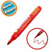 Kalıcı İşaretleyici Kırmızı Marker Kalem Metal Plastik Cam Ahşap Yüzey Suya Dayanıklı Akrilik Uç - 1