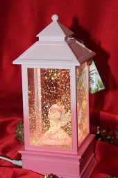 Yılbaşı Noel Kar Küresi Led Işıklı Müzikli Ve Püskürtmeli Melek Kız Pembe - 2