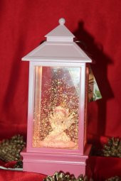 Yılbaşı Noel Kar Küresi Led Işıklı Müzikli Ve Püskürtmeli Melek Kız Pembe - 8