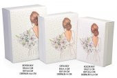GELİN BOHÇA KUTUSU ÇİÇEKLİ 3LÜ SET - 2