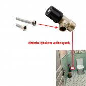 Metal Aç Kapa Vanalı Kumlanmış Kumlamalı Taharet Musluğu Sağlam Ara Musluk Wc Klozet 0473 - 4