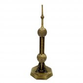 Vintage Metal Shanghai Oriental Pearl Tv Tower Biblo Antik Bronz 25 cm thumbnail 2
