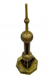 Vintage Metal Shanghai Oriental Pearl Tv Tower Biblo Antik Bronz 25 cm thumbnail 8