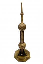Vintage Metal Shanghai Oriental Pearl Tv Tower Biblo Antik Bronz 25 cm thumbnail 12