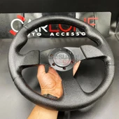 Spor Direksiyon Noktalı Deri 32Cm Momo Tip - Yarış Spor Direksiyonu - 3